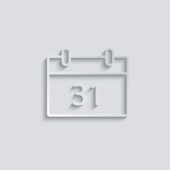paper Calendar icon vector line sign