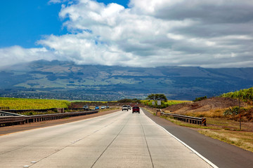 Driving the Kula Highway to upcountry on Maui