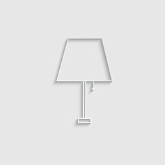 paper table lamp icon - vector