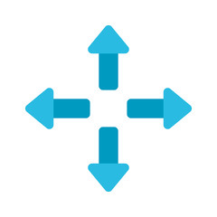 Arrows in four directions flat style icon design of web forward and infographic theme Vector illustration