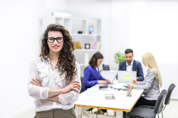 Obraz premium Photo of business group working in office.