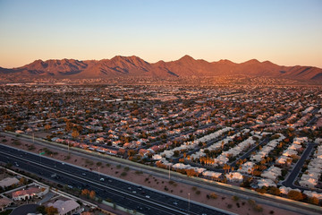 Sunset on the McDowell Mountains in Scottsdale, Arizona
