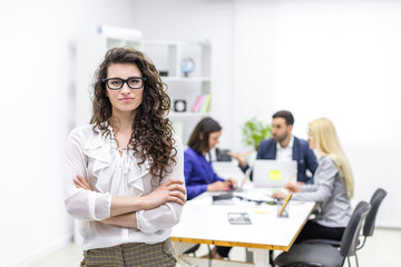 Obraz premium Photo of business group working in office.