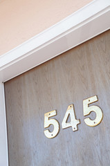 Hotel door with number at San Francisco, California, United States                           