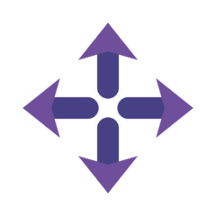 Arrows in four directions flat style icon design of web forward and infographic theme Vector illustration