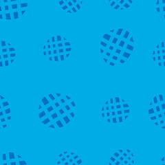 Vector seamless pattern of blue hand-drawn circles