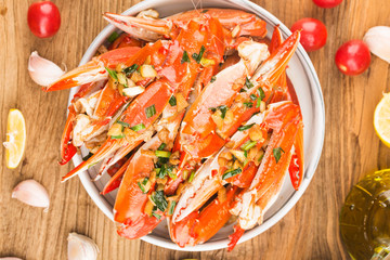 A lot of Boiled crab claws