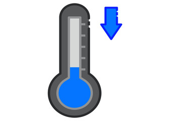 Cold thermometer vector icon isolated on white background