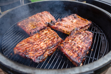 grilled meat on the grill