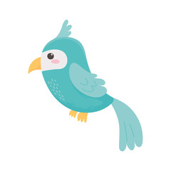 cute little parrot bird cartoon isolated white background design