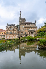 Fototapeta na wymiar Luxury palace hotel with beautiful garden, Serra do Bussaco, Portugal