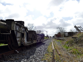 Fototapeta na wymiar Old railway rolling stock and track