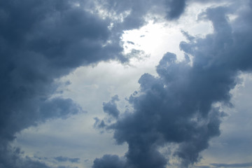 Dark sky background before a thunderstorm. Thunderclouds.