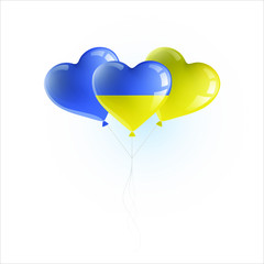 Fototapeta na wymiar Heart shaped balloons with colors and flag of UKRAINE vector illustration design. Isolated object.