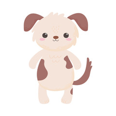cute little dog animal standing cartoon isolated white background design