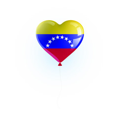 Heart shaped balloon with colors and flag of VENEZUELA vector illustration design. Isolated object.
