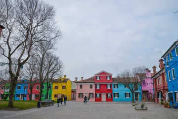 colorful houses in the city