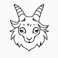 simplified outline goat head template