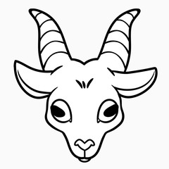 simplified outline goat head template
