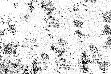 Grunge background black and white. Texture of chips, cracks, scratches, scuffs, dust, dirt. Dark monochrome surface. Old vintage vector pattern.