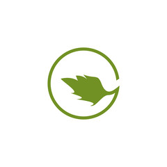 Green leaf logo design incorporated with rounded G letter