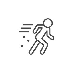 Person in motion line outline icon