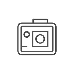 Action camera line outline icon