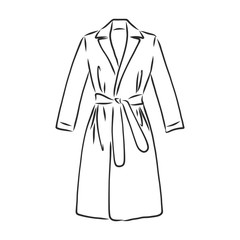 Raincoat. Monochrome sketch, hand drawing. Black outline on white background. Vector illustration. raincoat, vector sketch illustration