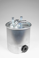 Diesel fuel filter new on gray background