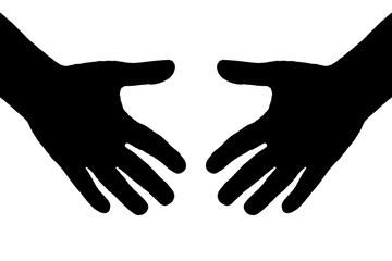 silhouette hands on white background,vector illustration