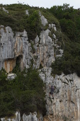 Asturias. Cuevas del Mar.  Cliffs and beach. Spain