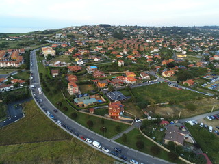 Gijon, beautiful coastal city of Asturias,Spain. Aerial Drone Photo