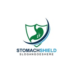 Stomach Shield Logo template design vector, emblem, design concept, creative symbol.