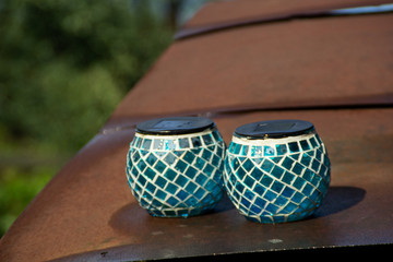 bowls on a rusty roof