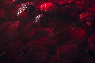 Amazing texture jelly with berries. abstract backround