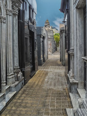 Fototapeta premium Buenos Aires, Argentina - April 24,2019: La Recoleta Cemetery ,the world famous attraction,vertical shot.
