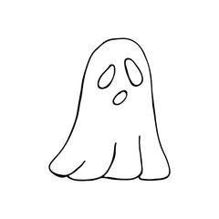 Doodle holiday image. Vector for web, textile, decoration, stickers. Simple black and white picture. Halloween.