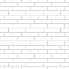Brickwork texture seamless pattern. Simple appearance of English brick bond. Garden wall masonry design. Seamless monochrome vector illustration.