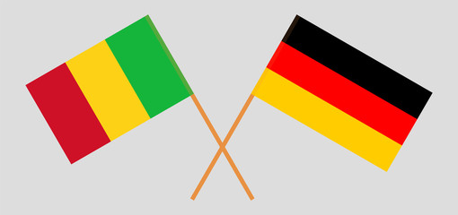 Crossed flags of Mali and Germany