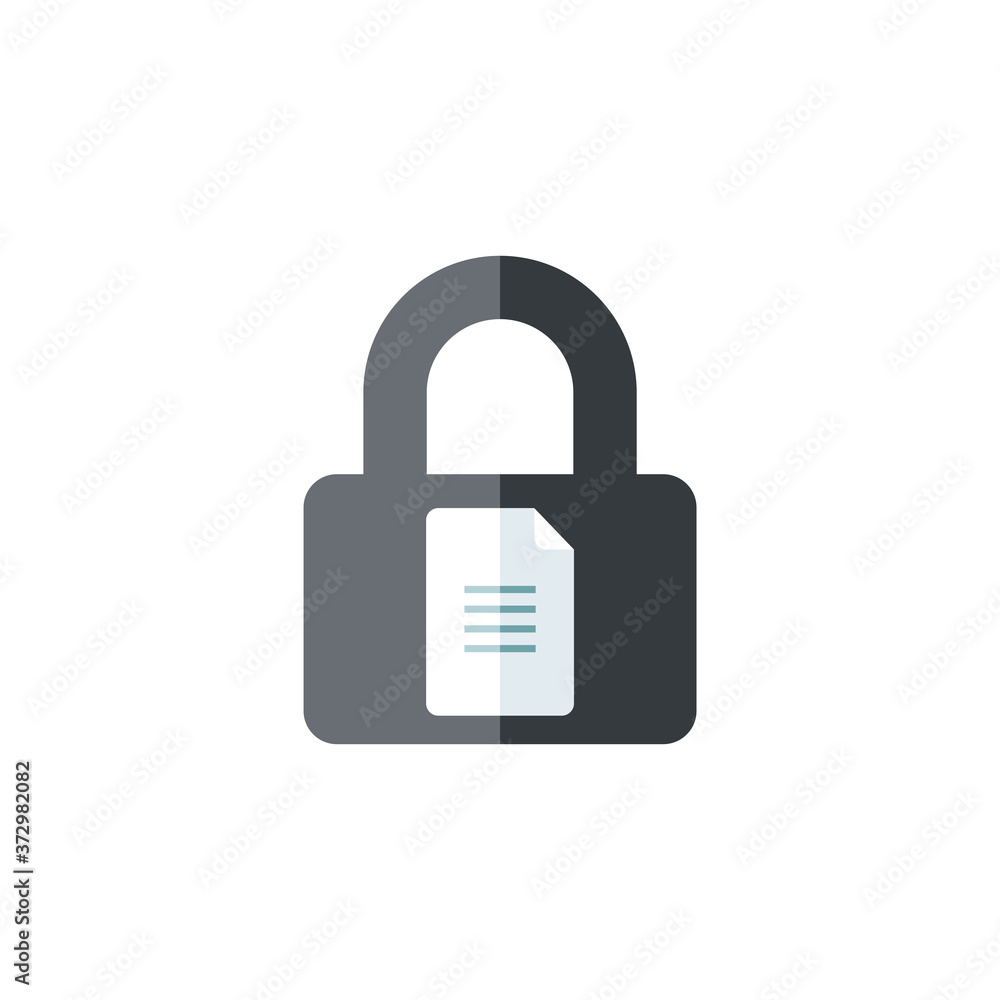 Poster document lock flat icon. file format icon. extension. document file security icon