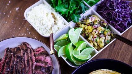 Marinated Flank Taco Bar