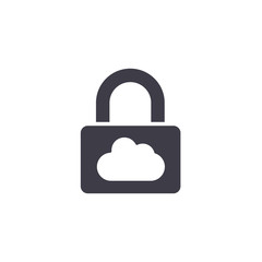 Cloud lock down keyhole vector logo icon