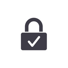 Web Security Lock Vector Icon. Padlock with check sign.