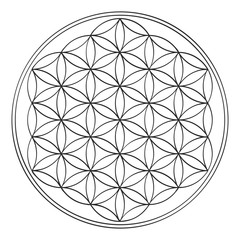 vector icon with ancient symbol flower of life for your design