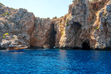 Fototapeta na wymiar Suluada Island coastal view on the Mediterranean Sea