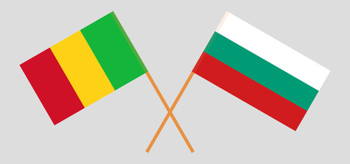 Crossed flags of Mali and Bulgaria