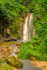 A long exposure view of the Diamond waterfall near to Soufriere in St Lucia