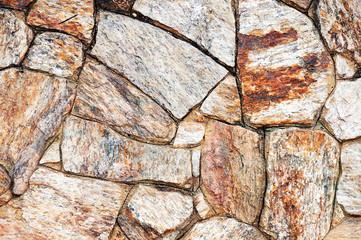 wall coating with cut stones