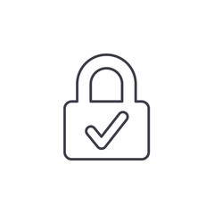 Web Security Lock Vector Icon. Padlock with check sign.