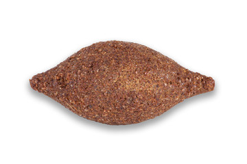 Kibe. Traditional Brazilian snack food. Isolated with white background. Copy space.